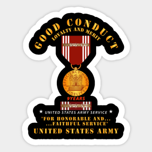 Good Conduct w Medal w Ribbon - 9 Years Sticker